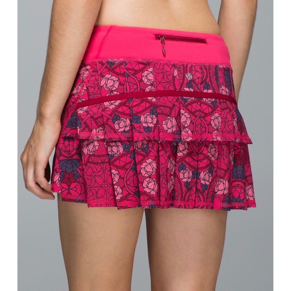 Lululemon Paceβ Setter Stained Glass Rose Pleated Athletic Skort Size 4